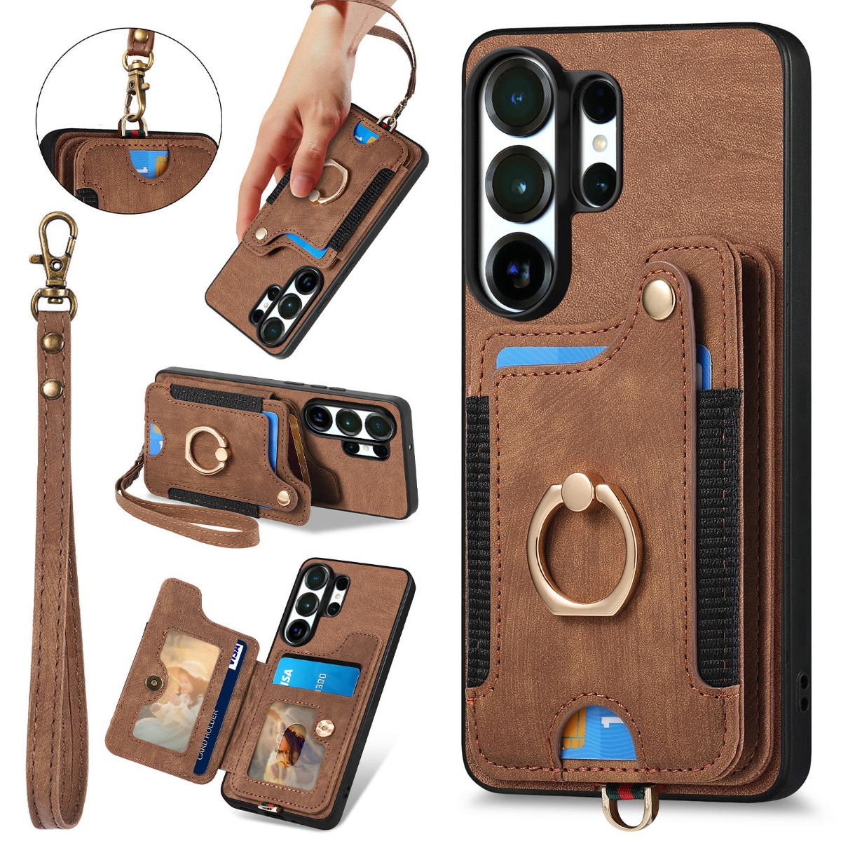 Leather Wallet Card Holder Phone Cover - Phone Case for Samsung S26 Ultra