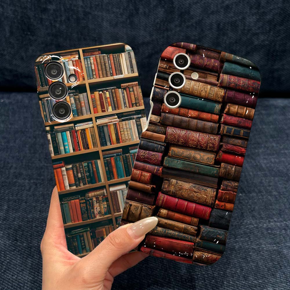 Vintage Floral Pattern Soft Case - Vintage Pattern Book Stack Phone Case