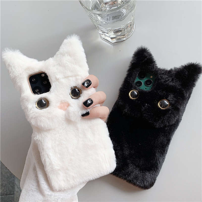 3D Cute Cartoon Cat Furry Plus - Phone Cases ulasan dan harga