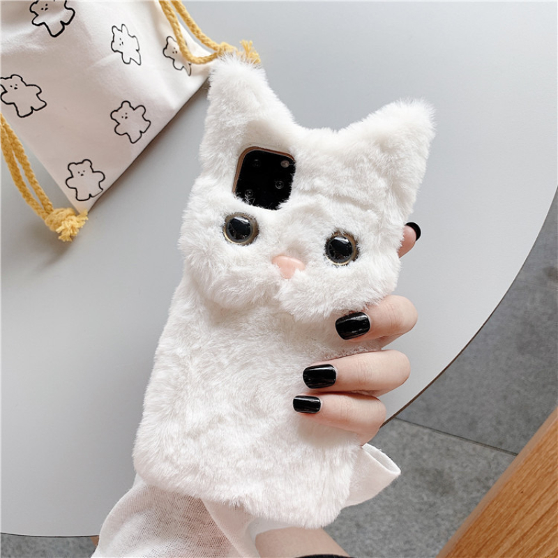 3D Cute Cartoon Cat Furry Plus - Phone Cases ulasan dan harga