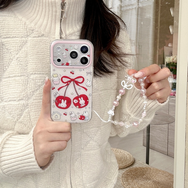 Cute cartoon sweet cherry Miff - Cute Cartoon Wrist Strap Silicone Case ulasan dan harga