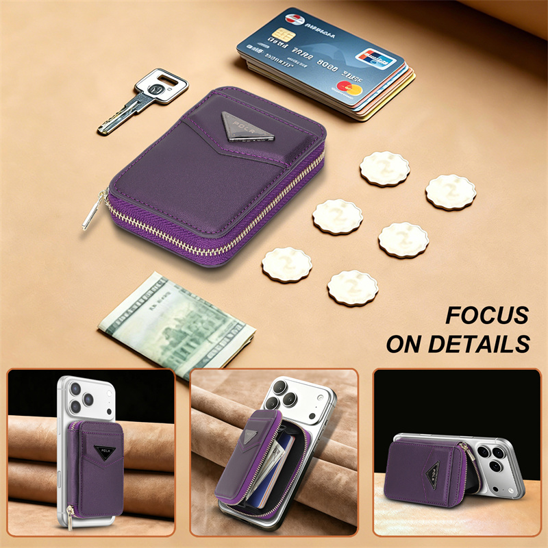 Zipper Wallet Card Holder Case - Leather Wallet Card Holder Phone Cover ulasan dan harga