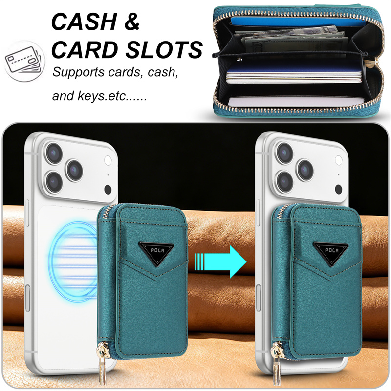 Zipper Wallet Card Holder Case - Leather Wallet Card Holder Phone Cover ulasan dan harga