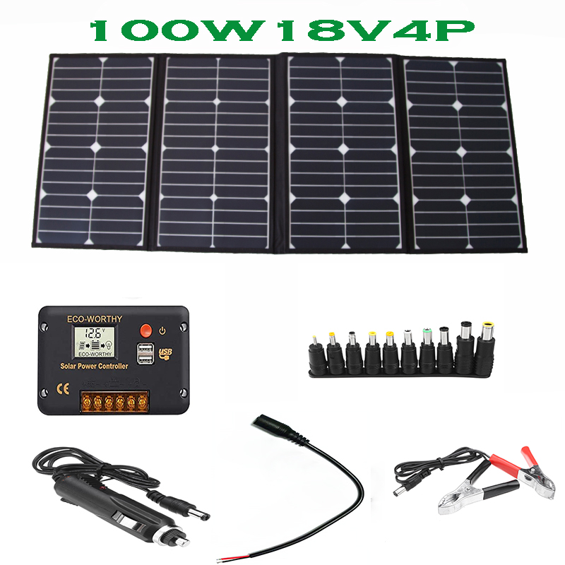 Portable 100 Watt Folding Sola - Chargers ulasan dan harga