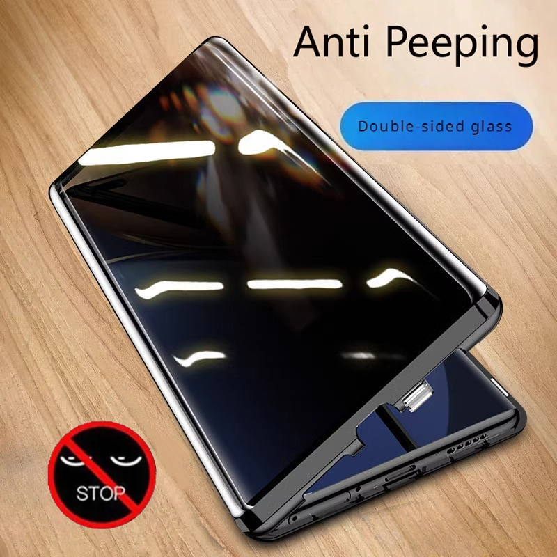 Metal Phone Case Double sided  - Anti Spy Privacy Glass Case ulasan dan harga