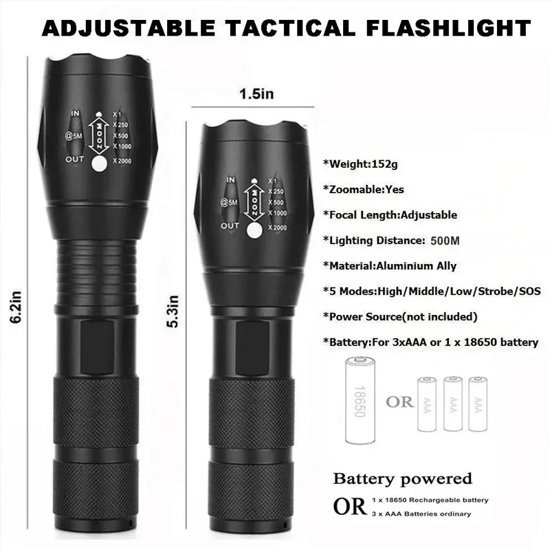 High Power T6 LED Flashlights  - Power Banks ulasan dan harga
