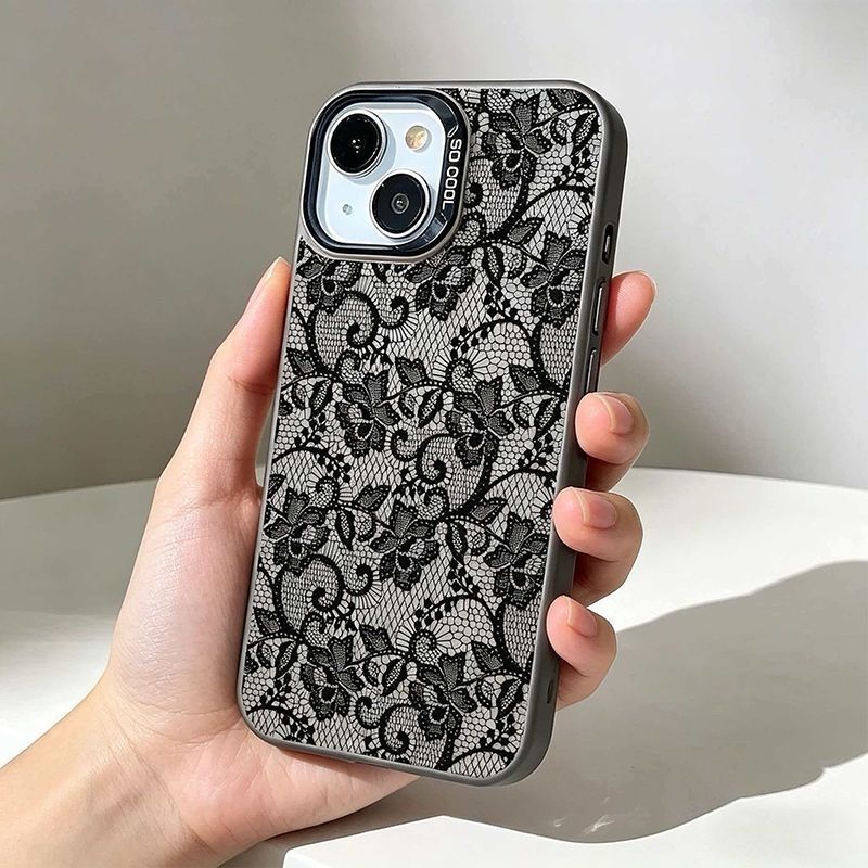 Vintage Black Lace Floral Rose - Vintage Floral Pattern Soft Case ulasan dan harga