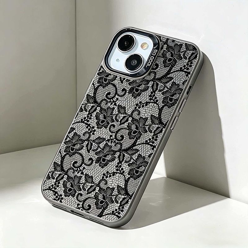 Vintage Black Lace Floral Rose - Vintage Floral Pattern Soft Case ulasan dan harga
