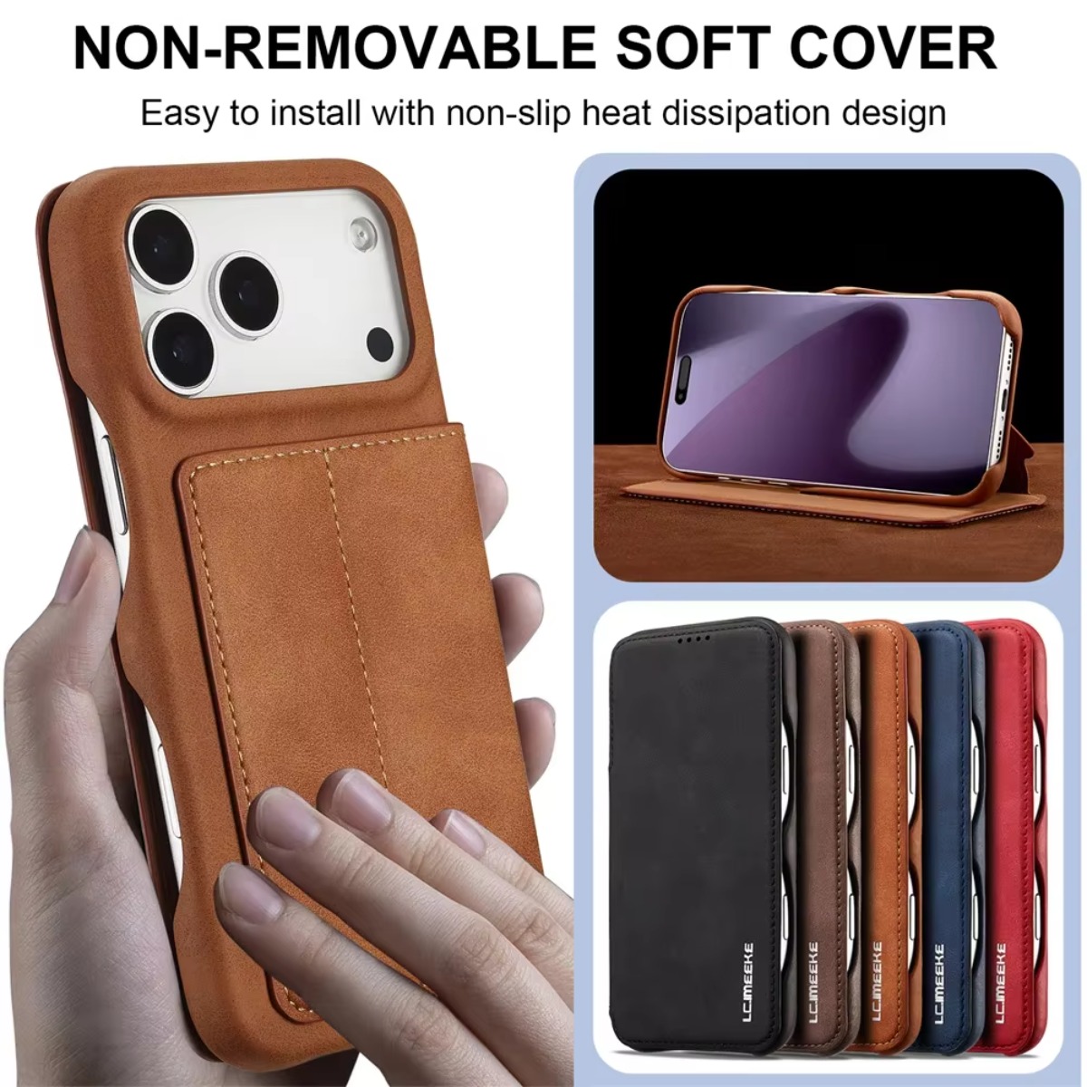 Leather Wallet Magnetic Flip C - Leather Wallet Card Holder Phone Cover ulasan dan harga