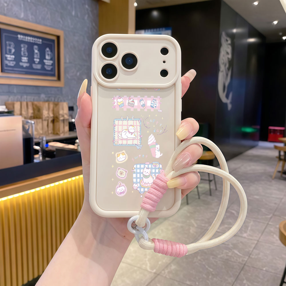Wrist Strap Cartoon Cute Cat L - Cute Cartoon Wrist Strap Silicone Case ulasan dan harga