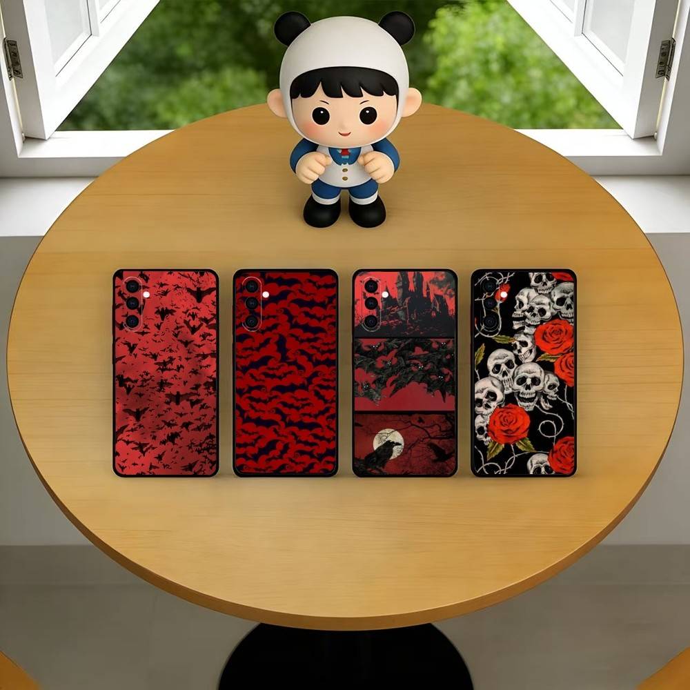 Vintage Red Bats Skull Trendy  - Vintage Floral Pattern Soft Case ulasan dan harga