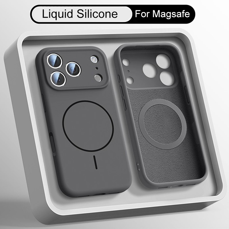 Luxury Liquid Silicone Case Fo - Liquid Silicone Magnetic Phone Case ulasan dan harga