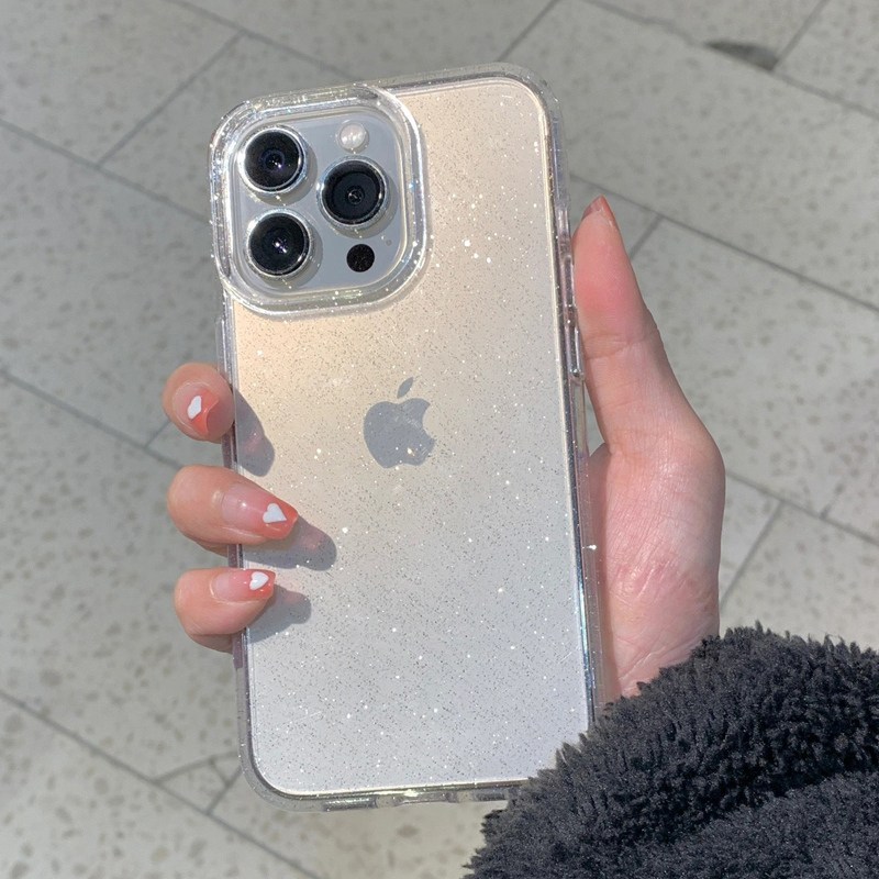 Transparent Simple Glitter Pho - Clear Shockproof Bumper Case ulasan dan harga