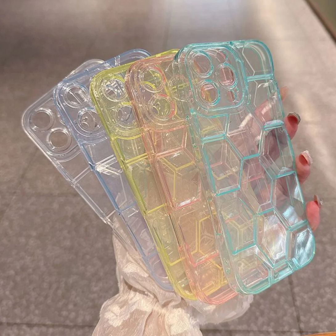 Honeycomb Geometric Football P - Clear Shockproof Bumper Case ulasan dan harga