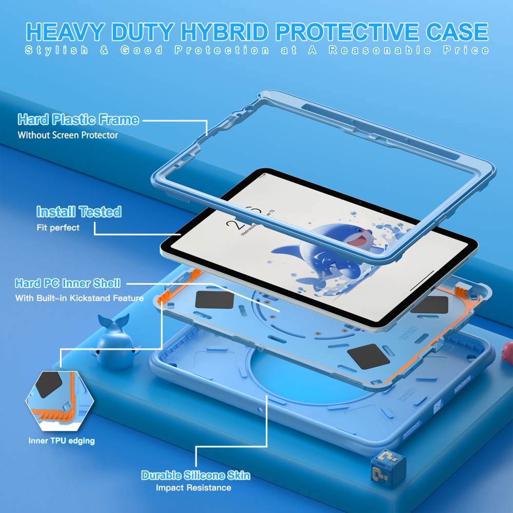For iPad Mini A17Pro Mini6 Kid - Cute Cartoon Wrist Strap Silicone Case ulasan dan harga