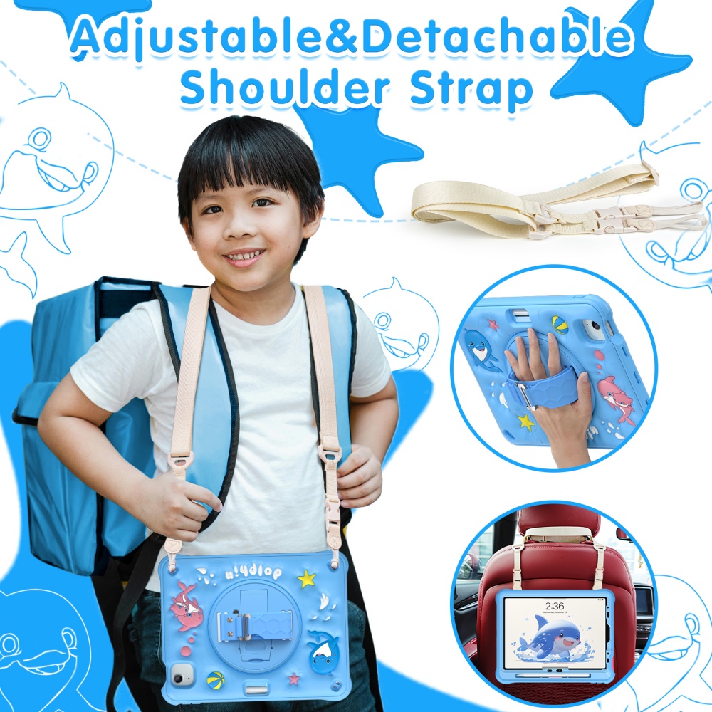 For iPad Mini A17Pro Mini6 Kid - Cute Cartoon Wrist Strap Silicone Case ulasan dan harga
