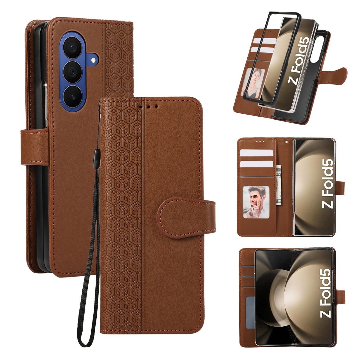 Flip Leather Wrist Strap Phone - Leather Wallet Card Holder Phone Cover ulasan dan harga