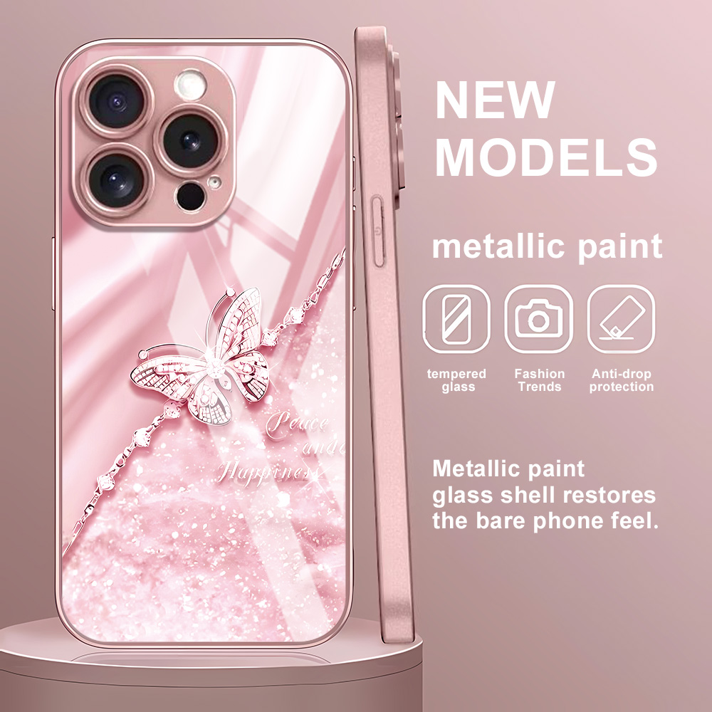 Pink Butterfly Tempered Glass  - Screen Protectors ulasan dan harga