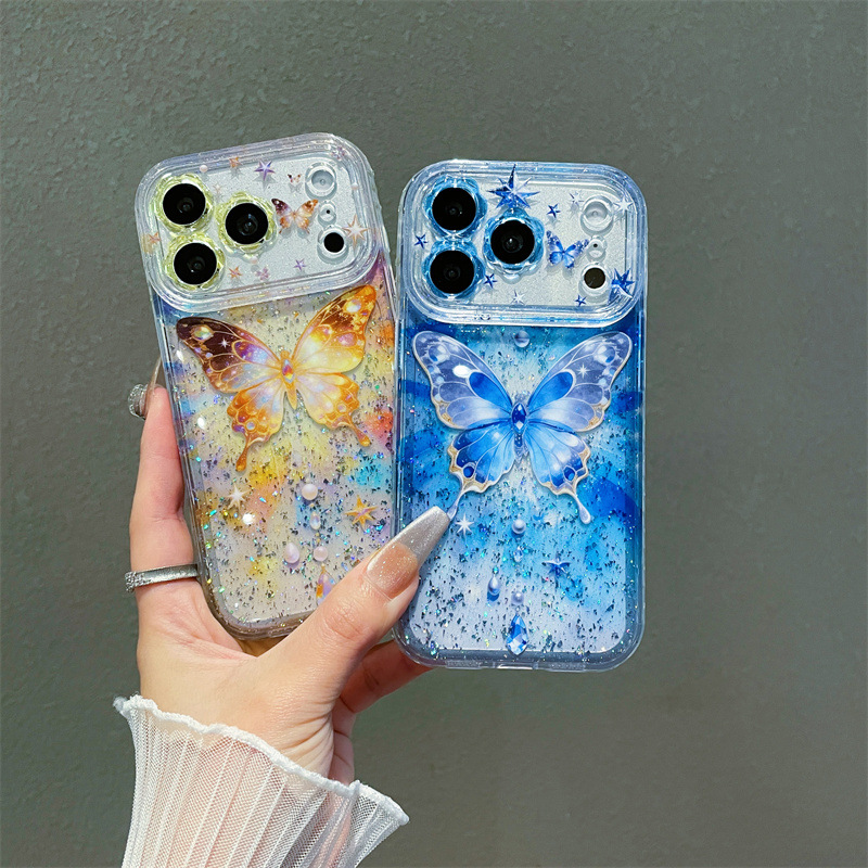 Luxury Colorful Sequins Butter - Clear Shockproof Bumper Case ulasan dan harga
