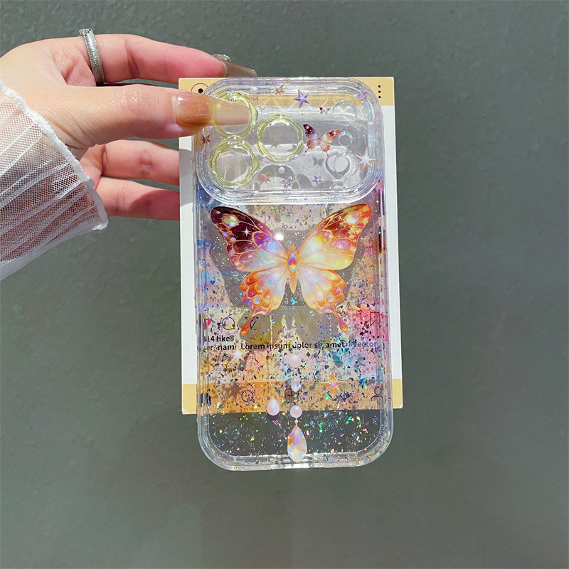 Luxury Colorful Sequins Butter - Clear Shockproof Bumper Case ulasan dan harga